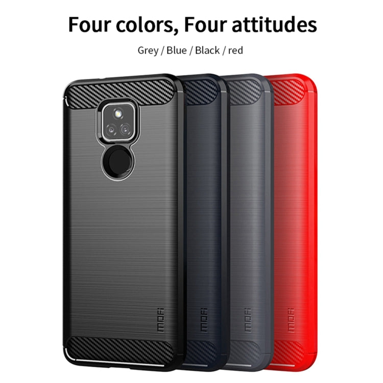 For Motorola Moto G Play 2021 MOFI Gentleness Series Brushed Texture Carbon Fiber Soft TPU Case(Blue)