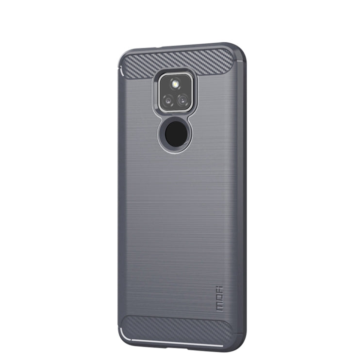 For Motorola Moto G Play 2021 MOFI Gentleness Series Brushed Texture Carbon Fiber Soft TPU Case(Gray)