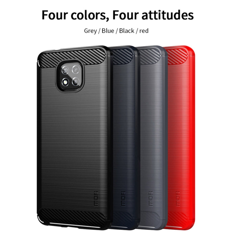 For Motorola Moto G Power 2021 MOFI Gentleness Series Brushed Texture Carbon Fiber Soft TPU Case(Red)