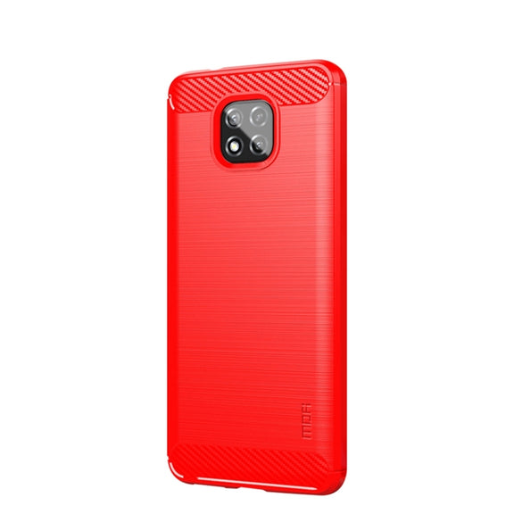 For Motorola Moto G Power 2021 MOFI Gentleness Series Brushed Texture Carbon Fiber Soft TPU Case(Red)