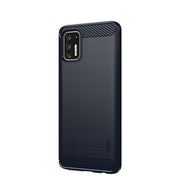 For Motorola Moto G Stylus 2021 MOFI Gentleness Series Brushed Texture Carbon Fiber Soft TPU Case(Blue)