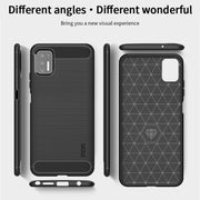 For Motorola Moto G Stylus 2021 MOFI Gentleness Series Brushed Texture Carbon Fiber Soft TPU Case(Blue)