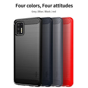 For Motorola Moto G Stylus 2021 MOFI Gentleness Series Brushed Texture Carbon Fiber Soft TPU Case(Blue)