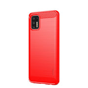 For Motorola Moto G Stylus 2021 MOFI Gentleness Series Brushed Texture Carbon Fiber Soft TPU Case(Red)