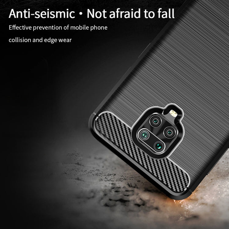 For Xiaomi Redmi Note 9s / Note 9 Pro / Note 9 Pro Max / Foco M2 Pro MOFI Gentleness Series Brushed Texture Carbon Fiber Soft TPU Case(Grey)