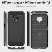 For Xiaomi Redmi Note 9s / Note 9 Pro / Note 9 Pro Max / Foco M2 Pro MOFI Gentleness Series Brushed Texture Carbon Fiber Soft TPU Case(Grey)