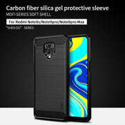 For Xiaomi Redmi Note 9s / Note 9 Pro / Note 9 Pro Max / Foco M2 Pro MOFI Gentleness Series Brushed Texture Carbon Fiber Soft TPU Case(Red)