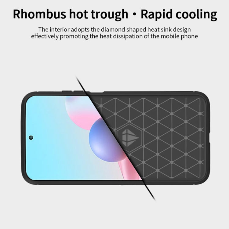 For Xiaomi Redmi Note 10 / Note 10S MOFI Gentleness Series Brushed Texture Carbon Fiber Soft TPU Case(Black)