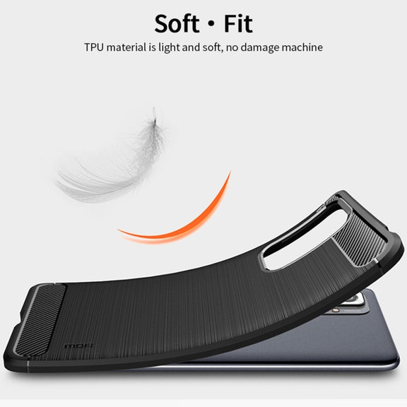 For Xiaomi Redmi Note 10 Pro / Note 10 Pro Max MOFI Gentleness Series Brushed Texture Carbon Fiber Soft TPU Case(Blue)