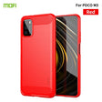 For Xiaomi Poco M3 / Redmi 9T MOFI Gentleness Series Brushed Texture Carbon Fiber Soft TPU Case(Red) - Xiaomi Cases by MOFI | Online Shopping South Africa | PMC TechLife | Buy Now Pay Later Mobicred