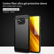 For Xiaomi POCO X3 / X3 NFC MOFI Gentleness Series Brushed Texture Carbon Fiber Soft TPU Case(Grey)