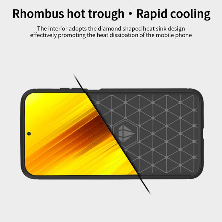 For Xiaomi POCO X3 / X3 NFC MOFI Gentleness Series Brushed Texture Carbon Fiber Soft TPU Case(Grey)