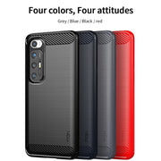 For Xiaomi Mi 10S MOFI Gentleness Series Brushed Texture Carbon Fiber Soft TPU Case(Blue)
