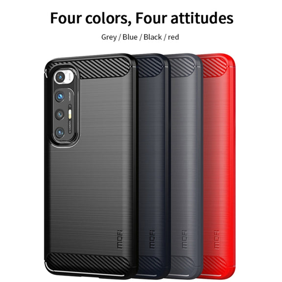 For?Xiaomi Mi 10S MOFI Gentleness Series Brushed Texture Carbon Fiber Soft TPU Case(Grey)