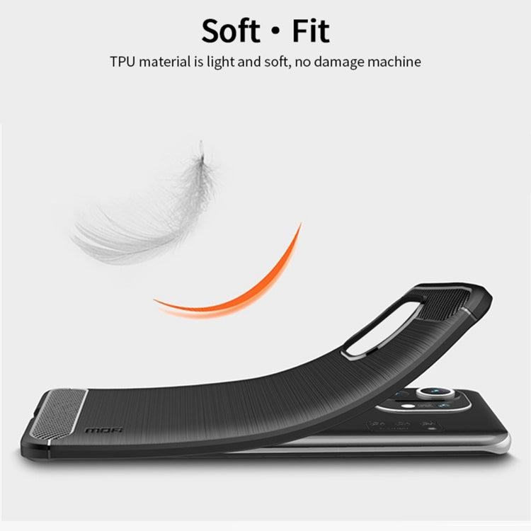 For Xiaomi Mi 11 MOFI Gentleness Series Brushed Texture Carbon Fiber Soft TPU Case(Grey)