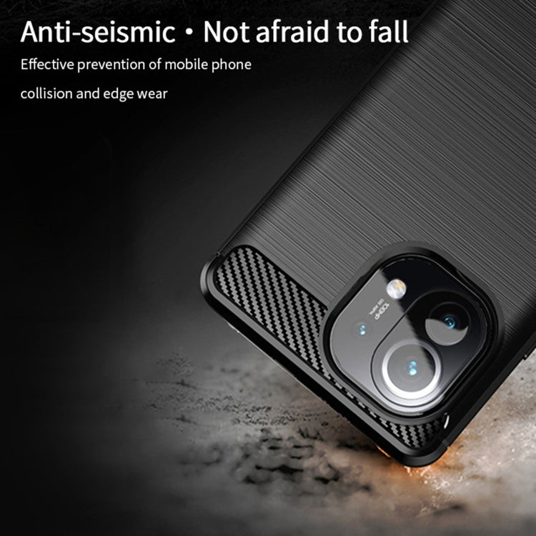 For Xiaomi Mi 11 MOFI Gentleness Series Brushed Texture Carbon Fiber Soft TPU Case(Grey)