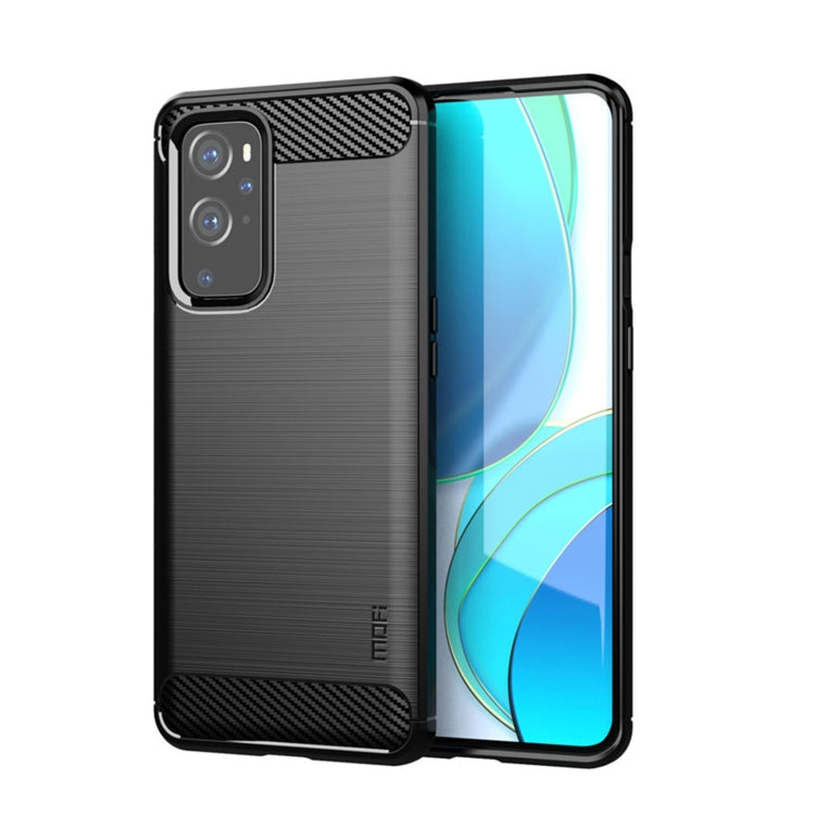For OnePlus 9 MOFI Gentleness Series Brushed Texture Carbon Fiber Soft TPU Case(Black)