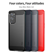 For OnePlus 9 MOFI Gentleness Series Brushed Texture Carbon Fiber Soft TPU Case(Blue)