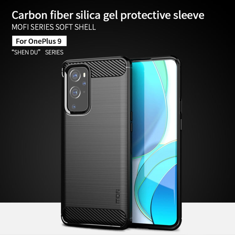 For OnePlus 9 MOFI Gentleness Series Brushed Texture Carbon Fiber Soft TPU Case(Grey)