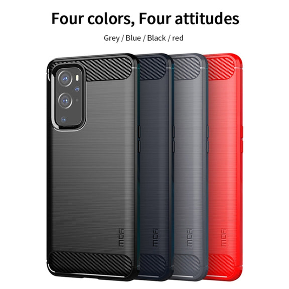 For OnePlus 9 MOFI Gentleness Series Brushed Texture Carbon Fiber Soft TPU Case(Grey)