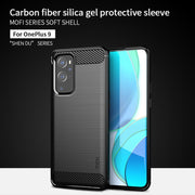 For OnePlus 9 MOFI Gentleness Series Brushed Texture Carbon Fiber Soft TPU Case(Red)