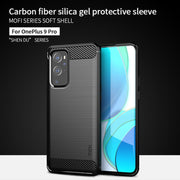 For OnePlus 9 Pro MOFI Gentleness Series Brushed Texture Carbon Fiber Soft TPU Case(Grey)