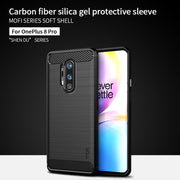 For OnePlus 8 Pro MOFI Gentleness Series Brushed Texture Carbon Fiber Soft TPU Case(Black)