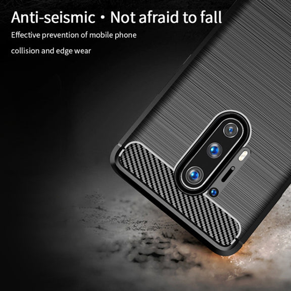 For OnePlus 8 Pro MOFI Gentleness Series Brushed Texture Carbon Fiber Soft TPU Case(Blue)