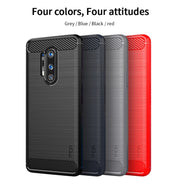 For OnePlus 8 Pro MOFI Gentleness Series Brushed Texture Carbon Fiber Soft TPU Case(Blue)