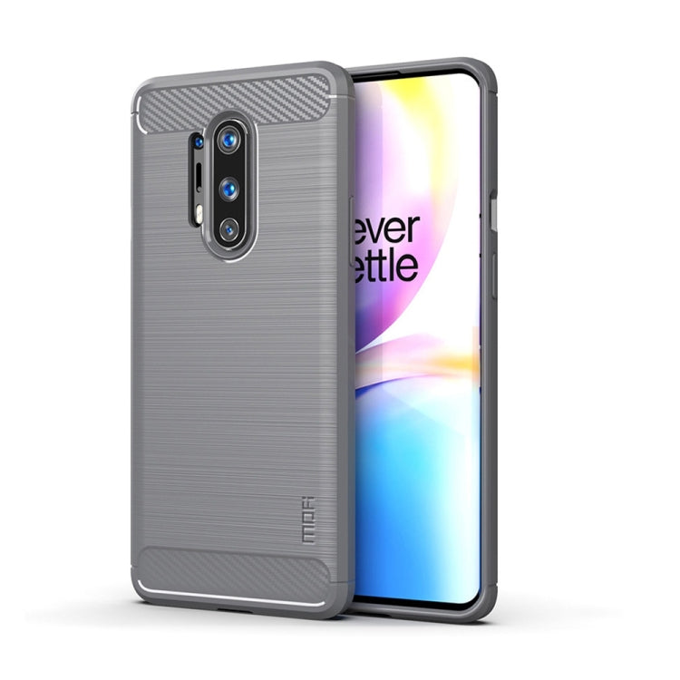 For OnePlus 8 Pro MOFI Gentleness Series Brushed Texture Carbon Fiber Soft TPU Case(Grey)