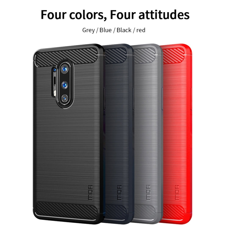For OnePlus 8 Pro MOFI Gentleness Series Brushed Texture Carbon Fiber Soft TPU Case(Red)
