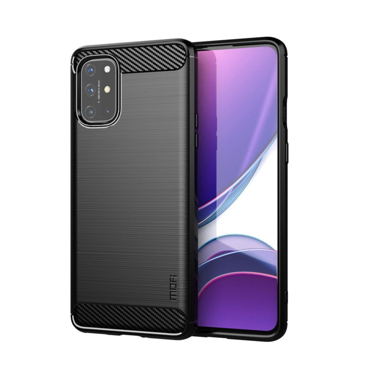 For OnePlus 8T MOFI Gentleness Series Brushed Texture Carbon Fiber Soft TPU Case(Black)