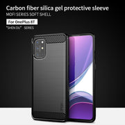 For OnePlus 8T MOFI Gentleness Series Brushed Texture Carbon Fiber Soft TPU Case(Blue)