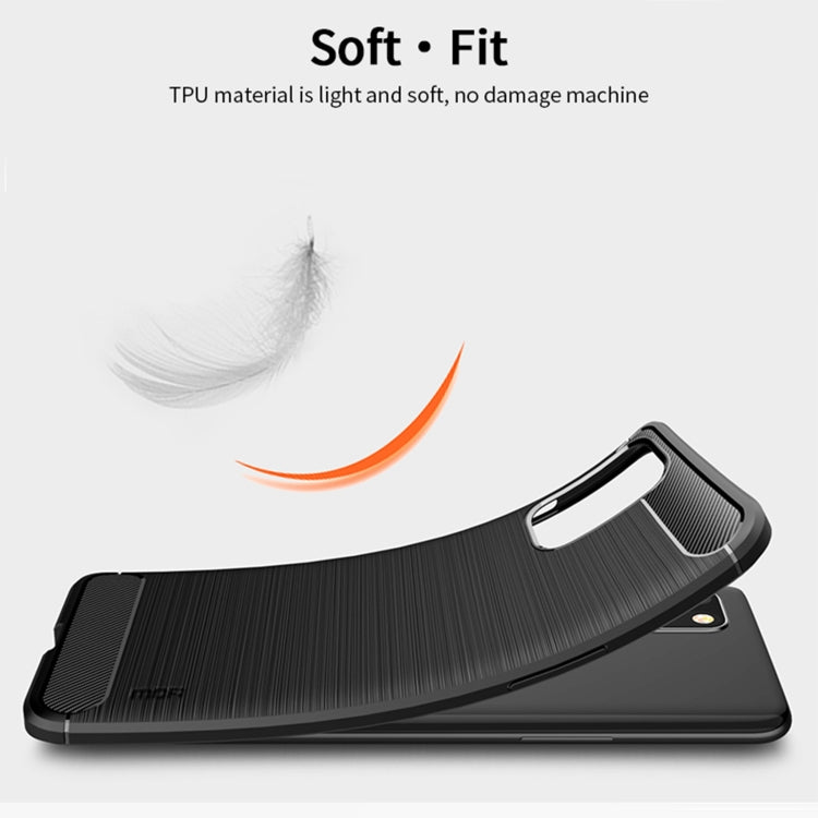 For OnePlus 8T MOFI Gentleness Series Brushed Texture Carbon Fiber Soft TPU Case(Blue)
