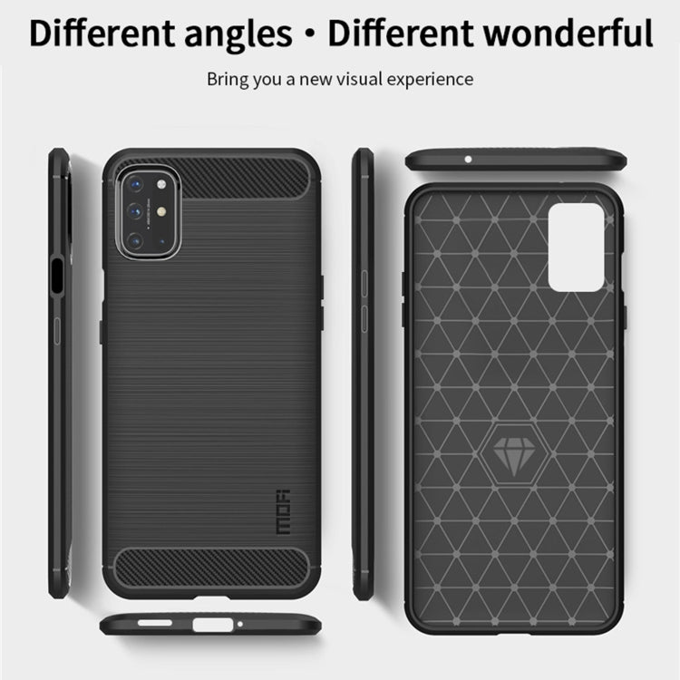 For OnePlus 8T MOFI Gentleness Series Brushed Texture Carbon Fiber Soft TPU Case(Blue)