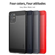 For OnePlus 8T MOFI Gentleness Series Brushed Texture Carbon Fiber Soft TPU Case(Blue)
