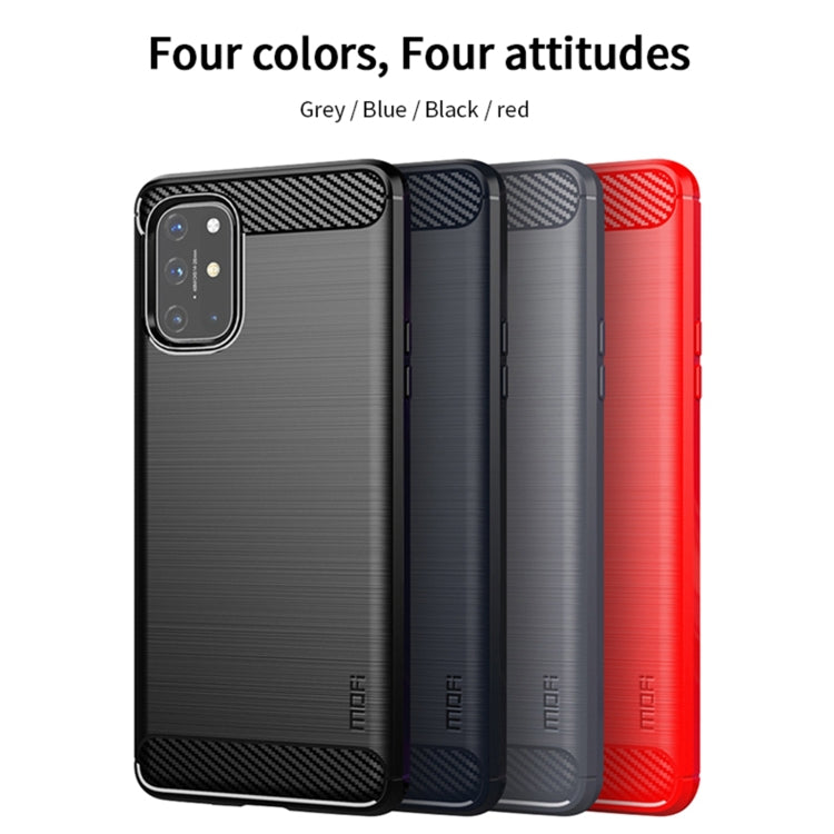 For OnePlus 8T MOFI Gentleness Series Brushed Texture Carbon Fiber Soft TPU Case(Blue)