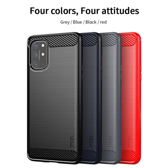 For OnePlus 8T MOFI Gentleness Series Brushed Texture Carbon Fiber Soft TPU Case(Grey)