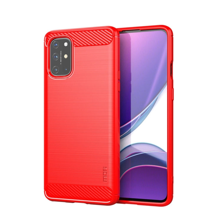 For OnePlus 8T MOFI Gentleness Series Brushed Texture Carbon Fiber Soft TPU Case(Red)