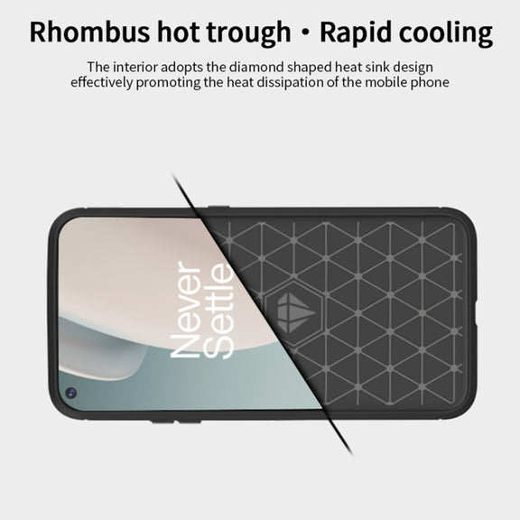 For OnePlus Nord N100 MOFI Gentleness Series Brushed Texture Carbon Fiber Soft TPU Case(Grey)
