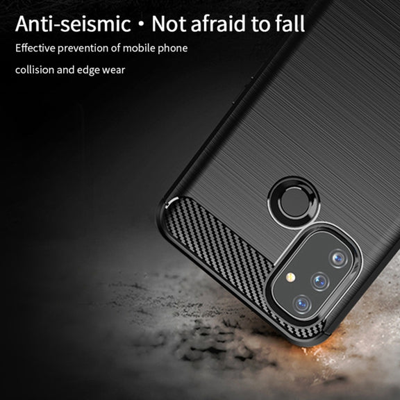 For OnePlus Nord N100 MOFI Gentleness Series Brushed Texture Carbon Fiber Soft TPU Case(Red)