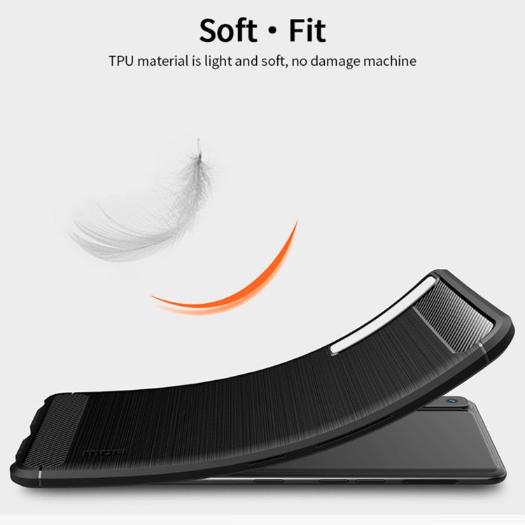 For LG Stylo 7 4G MOFI Gentleness Series Brushed Texture Carbon Fiber Soft TPU Case(Grey)