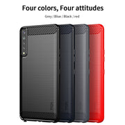 For LG Stylo 7 4G MOFI Gentleness Series Brushed Texture Carbon Fiber Soft TPU Case(Grey)