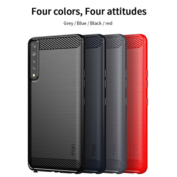 For LG Stylo 7 4G MOFI Gentleness Series Brushed Texture Carbon Fiber Soft TPU Case(Grey)