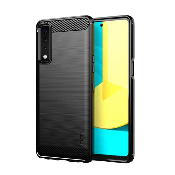 For LG Stylo 7 5G MOFI Gentleness Series Brushed Texture Carbon Fiber Soft TPU Case(Black)