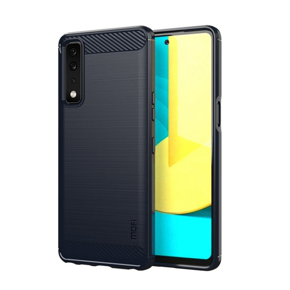 For LG Stylo 7 5G MOFI Gentleness Series Brushed Texture Carbon Fiber Soft TPU Case(Blue)