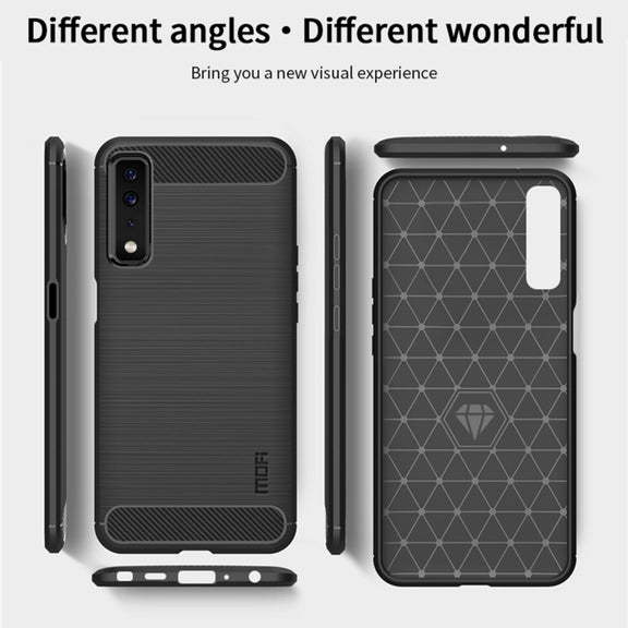 For LG Stylo 7 5G MOFI Gentleness Series Brushed Texture Carbon Fiber Soft TPU Case(Grey)