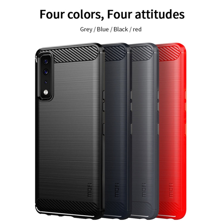 For LG Stylo 7 5G MOFI Gentleness Series Brushed Texture Carbon Fiber Soft TPU Case(Grey)