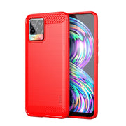 For OPPO Realme 8 / 8 Pro MOFI Gentleness Series Brushed Texture Carbon Fiber Soft TPU Case(Red)