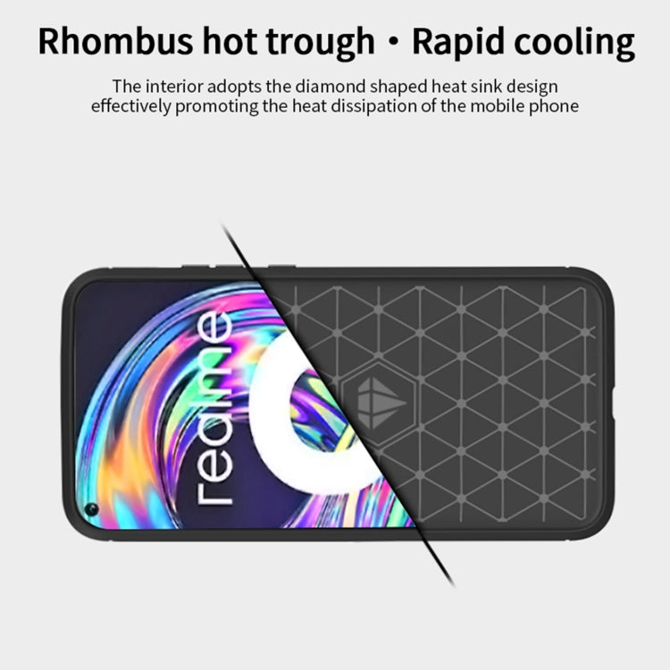 For OPPO Realme 8 / 8 Pro MOFI Gentleness Series Brushed Texture Carbon Fiber Soft TPU Case(Red)